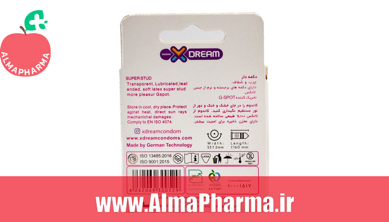اطلاعات کاندوم فضایی ایکس دریم مدل دکمه دار Super Stud
