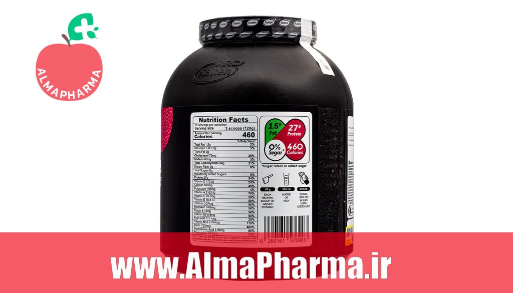 ترکیبات پودر گینر کاله پرو 1800 گرم