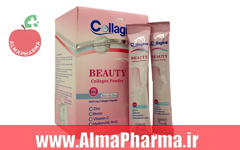 بنر نمای جلویی پودر کلاژینو بیوتی برای آبرسانی پوست، کاهش چین و چروک و حفظ طراوت صورت