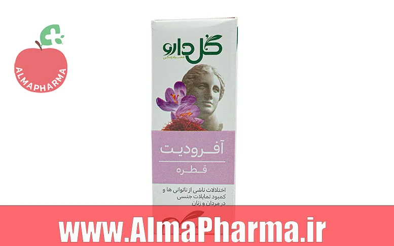 بنر نمای جلویی قطره آفرودیت گل دارو برای کمک به عملکرد جنسی و میل طبیعی