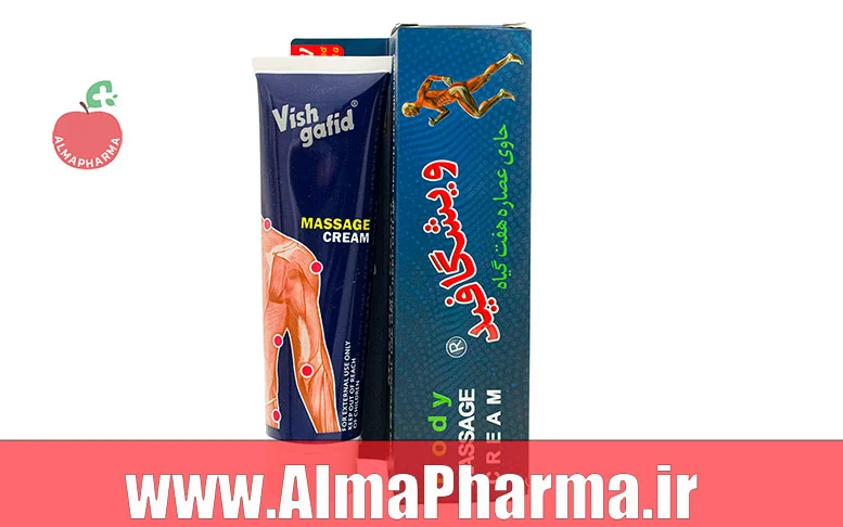 بنر نمای جلویی کرم ماساژ ویشگافید مفید بهساز برای دردهای مفصلی، عضلانی و خستگی بدن