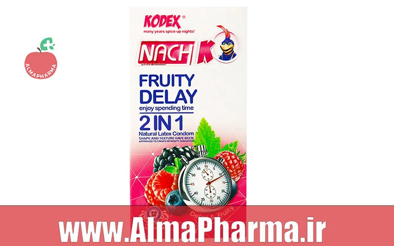 بنر نمای جلویی کاندوم ۲ در ۱ کدکس مدل فروتی دیلی برای تاخیر و رایحه میوهای