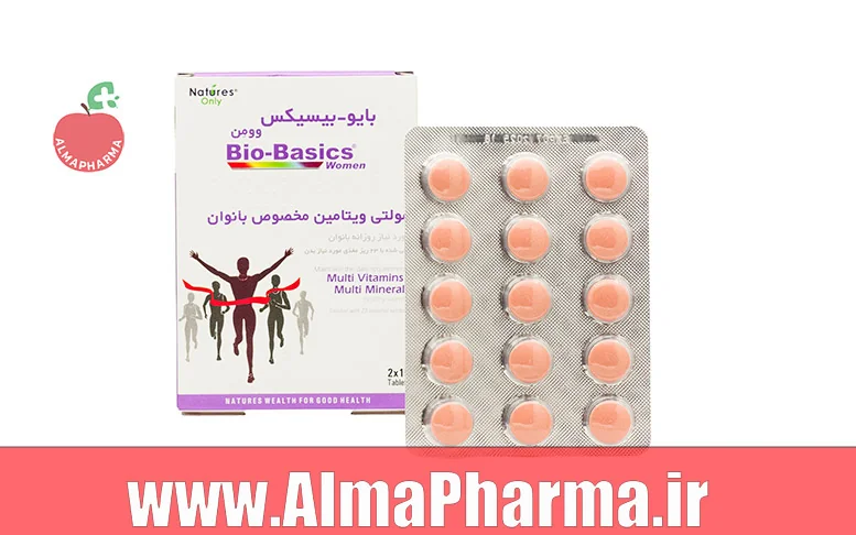 بنر نمای جلویی قرص بایوبیسیکس وومن نیچرز اونلی برای تامین ریزمغذیهای روزانه بانوان