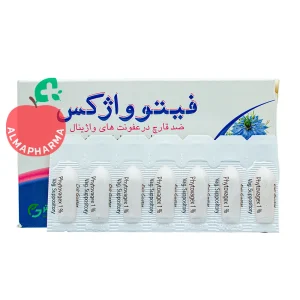نمای جلویی شیاف واژینال فیتوواژکس مخصوص مراقبت از سلامت واژن بانوان