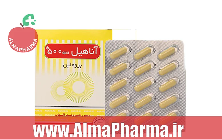 بنر کپسول آناهیل بروملین سلامت پرمون امین ۳۰ عددی نمای جلو