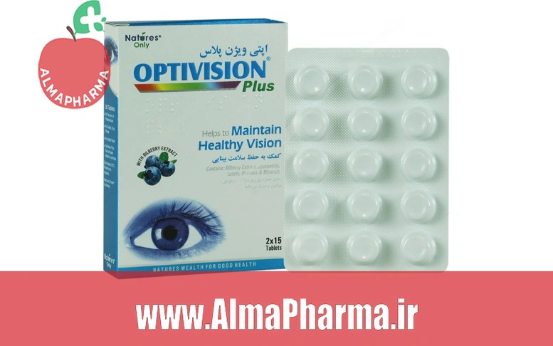 بنر قرص اپتی ویژن پلاس نیچرز اونلی ۳۰ عددی نمای جلو