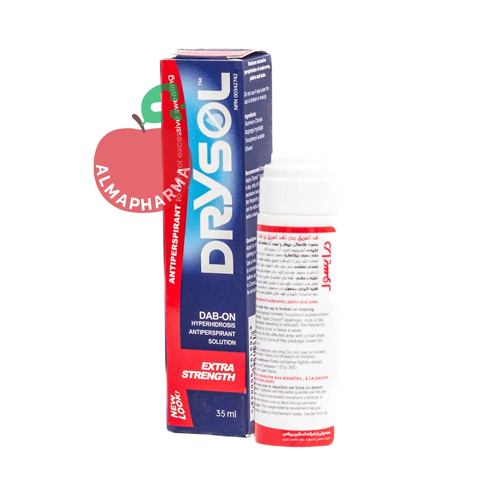 نمای پشت Drysol Extra Extra Strength حاوی آلومینیوم کلراید