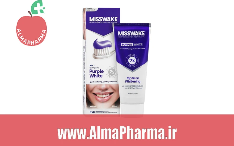 Misswake Purple White خمیر دندان ضد زردی میسویک ۷۵ میلی لیتر