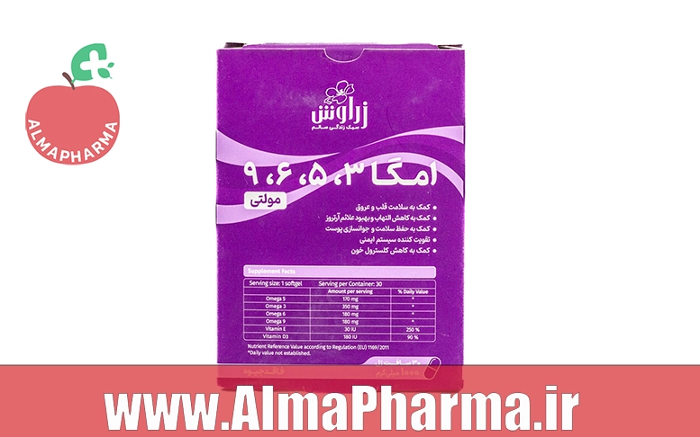 Zaravash Omega 3 5 6 9 کپسول نرم ژلاتینی زراوش 30 عددی