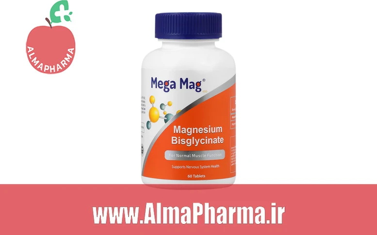 MegaMag Magnesium Bisglycinate ۴۰۰ mg قرص منیزیم مگامگ ۶۰ عددی