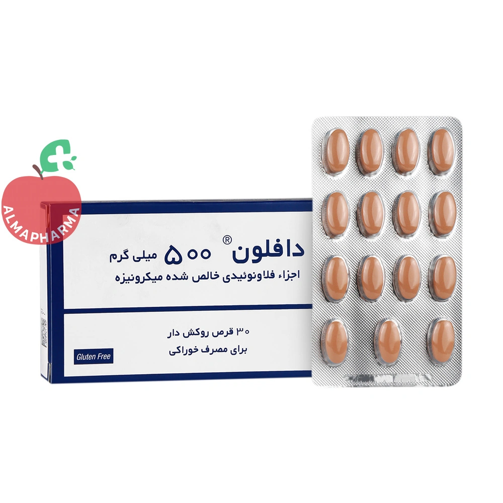 قرص دافلون ۵۰۰ میلیگرم سرویر ۳۰ عددی - جعبه ۳۰ عددی - نمای جلو
