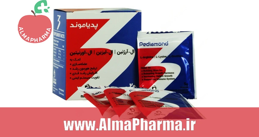 بنر محصول ساشه پدیاموند دیموند ۲۰ عددی - مکمل رشد قدی و تقویت عضلات کودکان و نوجوانان