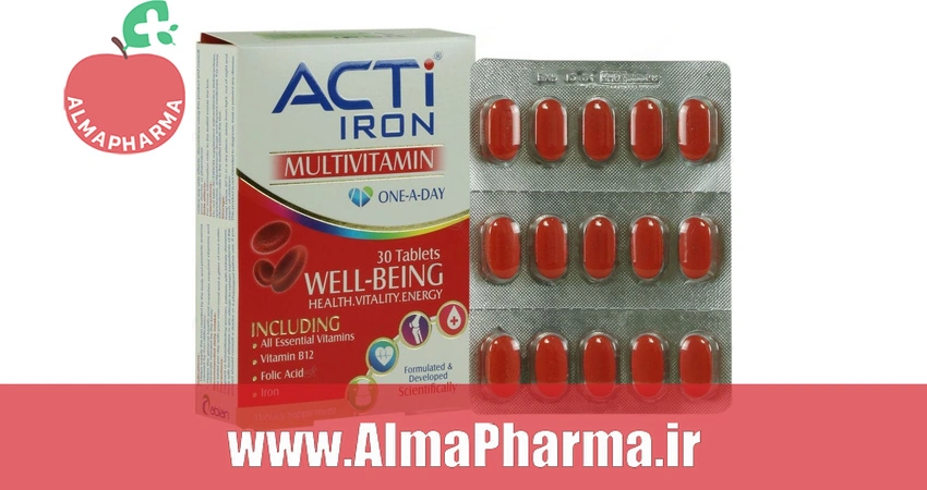 بنر تبلیغاتی قرص اکتی آیرون ابیان دارو ۳۰ عددی - مکمل تخصصی آهن و درمان کمخونی